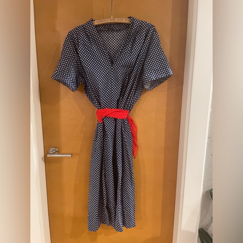Vintage Polka Dot Shirtwaist Dress